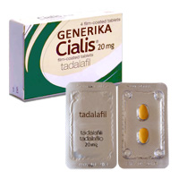 Packung und Blister mit Cialis Generika Tabletten