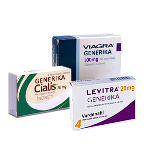 Packungen von Potenzmitteln Viagra, Cialis und Levitra